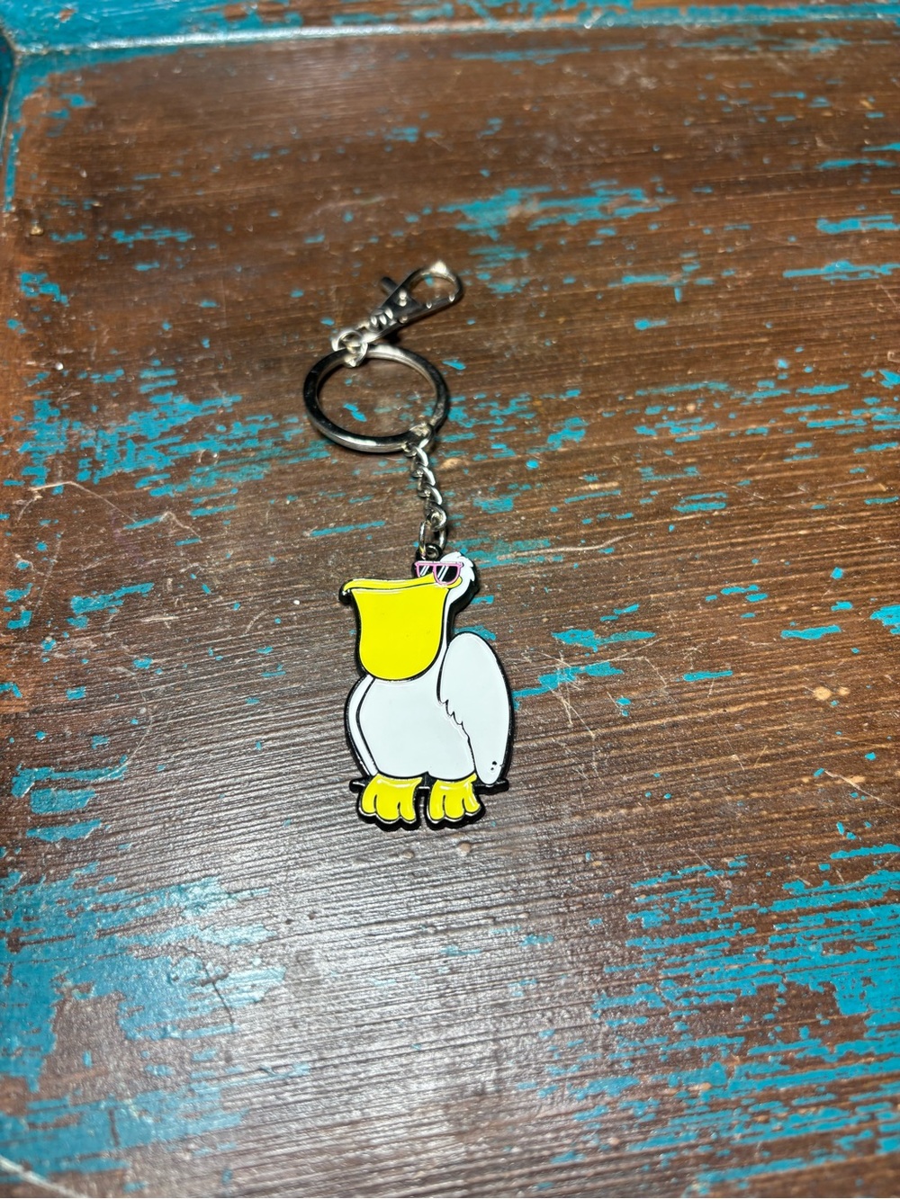 New Yellow and White Pelican Keychain - Pets Small Pets Accessory Bag Charm